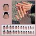 Almond False Nails Short 24Pcs in Black French Design - Elegant Stick on Nails for Women and Girls - Buy Online on GoSupps.com