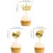 Blopee Cupcake Toppers Black and Gold Happy Birthday Cupcake Toppers 24 pcs Crown Cupcake Toppers Groovy Cupcake Decorations for Bridal Baby Shower Girls Women Men Birthday Wedding Themed Party Black mixed cupcake toppers - Buy Online on GoSupps.com