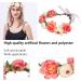 Floral Crown Wedding Bride Boho Flower Wreath Headband Garland Crown Floral Headpiece Halo with Adjustable Ribbon for Festival Party Headpiece(Coral Beige) - Buy Online on GoSupps.com