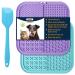 Feeding Mat for Dogs & Cats 2 Pack, Slow Feeder & Non-Slip Design, Pet Calming Dog Treat Mat Anxiety Relief Dog Cat Training, Perfect for Yogurt, Peanut Butter Blue&Purple