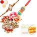 Ghasitaram Gifts Rakhis Online - Rakhi for Brother- The Charasmatic rm079Bhaiya Bhabhi Rakhi with 400 GMS of Besan Barfi Rakhi Set with 400 gms of Besan Barfi