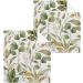 ALAZA Green Gold Leaves Tropical Wash Cloth Set - Pack of 6 Highly Absorbent Cotton Face Cloths - Buy Online on GoSupps.com
