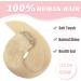 Vlasy Clip in Human Hair Extensions 16 Light Blonde - 7 Pieces Seamless Thick Weft Real Hair Extensions for Women - 80g - Buy Online on GoSupps.com