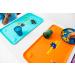 Large Premium Silicone Kids Suctioned Placemat - Sensory Montessori Inspired for Food, Snacks, Travel & Arts - Super Cyan - Buy Online on GoSupps.com
