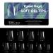 Cycullinyt Clear Duck Nail Tips Transparent Nail Tips 500pcs/10 sizes Short Acrylic Professional Curved False Nail Tips with Box Packaging for Nail Art Salon (Size 0-9)