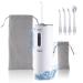 Water Dental Flosser Pick for Teeth Portable Oral Irrigator Rechargeable Portable Travel Water flosser IPX7 Waterproof Water flosser for Home for Teeth Cleaning (Pearl White)