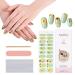 Kalolary 20PCS Semi Cured Gel Nail Wrap Nail Polish Strips  Sunflower Full Nail Wrap Adhesive Gel Nail Art Polish Sticker  Waterproof Long-Lasting Gel Nail Wrap Stickers with Nail File Scissors and Stick(UV/LED Lamp Requ...