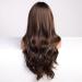 Emmor Dark Brown Wigs for Women Long Curly Synthetic Wigs with Pony Highlights | Heat-Resistant Naturally Looking Hair - Buy Online on GoSupps.com