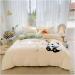 Cute Cartoon Bear Panda Applique Embroidery Velvet Fleece Bedding Set Singl Double Queen King Duvet Cover Bed Sheet Pillowcases Bedding Set (C 4pcs) - Buy Online on GoSupps.com