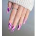 24 Pcs Purple Swirl Coffin Press-On Nails with Glue - Long Matte False Nails for Women and Girls - Buy Online on GoSupps.com