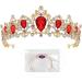 Frcolor Rhinestone Queen Crown Tiara Headband for Women - Red Wedding Tiara - Buy Online on GoSupps.com