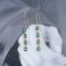 Vintage Crystal Emerald Threader Earrings | Long Tassel Dangle & Square Stud Earrings | Gold Bar Pull Through Jewelry for Women - Buy Online on GoSupps.com