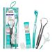 GuruNanda Travel-Friendly Oral Care Kit- 1 Butter on Gums Toothbrush 1 Tongue Scraper 4 Dual-Action Floss Picks 1 Coconut & Mint Oil Pulling Sachet
