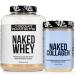 NAKED Whey Chocolate Peanut Butter Protein Powder (52 Servings) + Collagen Peptides Protein Powder 20oz (60 Servings) Grass-Fed Non-GMO Gluten Free