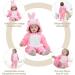 COOKY.D Baby Hooded Rompers: Winter Flannel Jumpsuit Pajamas for Infants 12-18 Months - Rabbit Design - Buy Online on GoSupps.com