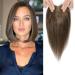 Human Hair Toppers for Women Crown Topper Hair Extensions Hair Toppers for Thinning Hair Slight Hair Loss Cover Gray Hair Swiss Bace Hair Topper no Bangs Medium Aubrun Brown (10inch 6#) 6# 10inch