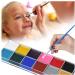 URAQT 12 Color Face Body Paint Palette Kit for Halloween Party - Non-Toxic & Washable Face Painting Set with Brushes, Stencils for Adults & Kids - Buy Online on GoSupps.com