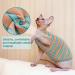 OUOBOB Sphynx Cat Clothing | Breathable Shirts for Hairless Cats | Striped Sleeveless Sweaters | Summer Pet Apparel for Sphynx Cornish Rex & Devon Rex - XL Blue - Buy Online on GoSupps.com