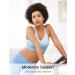 HOFISH Seamless Nursing Sports Bra - Medium Impact Racerback, Blue-White - Pregnancy Padded Breastfeeding Bra - Buy Online on GoSupps.com