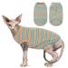 OUOBOB SPHYNX Cat clothing breathable hairless cat shirts stripes kitten t-shirts sleeveless sweater cat sweater sweater pet summer clothing for sphynx cornish rex devon rex m blue