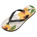 Mnsruu Yellow Sunflower Butterfly Art Flip Flops | Comfortable Sandals for Home Hotel Spa & Travel | XS for Men & Women - Buy Online on GoSupps.com