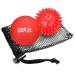 Resulting lacrosse & hedgehog ball massage ball set plantar fasciitis foot massage trigger point massage deep fabric myofasian relief (red)
