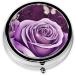 Buy Purple Butterfly Round Pill Box | 3 Compartment Mini Travel Organizer for Vitamins & Medications - Buy Online on GoSupps.com