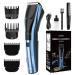 Hair Clippers for Men Cordless Clippers for Hair Cutting Professional Mens Hair Clippers Rechargeable Hair Trimmer LED Display 20 Adjustable Lengths A-blue