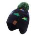 XIAOHAWANG Knitted Baby Hat Winter Warm Boys Girls Beanie Fleece Lining Toddler Kids Hat with Pompom 2-4 Years Colorful Dinosaur Hat