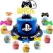 37 Pcs Video Game Controllers Cupcake Toppers Gamer Cake Topper Decoration Video Game Cupcake Topper Supply for Kids Gaming Themed Birthday Party Supplies Favors