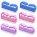 Sioppkik 6 piece handle nail brush nail hand scrubbing cleaning brush fingernail brush plastic cleaning brush 6.4 x 1.5 x 3.2 cm (blue pink purple)
