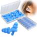 12 Pairs Ear Plugs for Sleeping, Tonmom Reusable Silicone Earplugs Waterproof Noise Reduction Ear Plug for Swimming, Concert, Study, Loud Noise, Snoring, Work and Airplanes, 32dB Highest NRR (Blue)