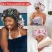Luvruitaky X-Large Pink Flower Silk Bonnet for Sleeping | Adjustable Wide Band | Double Layer Satin Bonnet for Curly Braid Hair - Buy Online on GoSupps.com