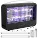 Fethfire insect destruction electrically 4000V fly trap electrically with remote control 20W mosquito trap effective 100 m suitable for kitchen living room office contain two replacement lamps (black)