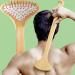 Large Curved Bamboo Back Scratcher - 59 Wooden Points Provide Instant Itch Relief, Curved Handle & Air Cushion, Easy to Reach Itch Point, Back Massager for Men Women Adults(White)