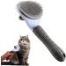 Cat brush self -cleaning plucking brush removes underwool Katzenkamm dogs brush brief to long -haired soft cats burst short hair plucking brush (gray)