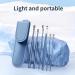 Stainless Steel Spiral Ear Cleaning Tool Set - 6pc Portable Ear Spoon Kit for Earwax Removal - Blue - Buy Online on GoSupps.com