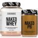 NAKED Strawberry Whey Protein Powder (24 Servings) PB Powdered Peanut Butter 1.5LB (45 Servings) Grass-Fed Bulk Non-GMO Gluten Free Soy Free Vegan