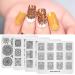 4pcs Nail Art Stamping Plates Image Template with Geometric Texture Wreath Pattern for DIY Print Nail Design Transfer Tools 17