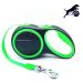 Cian Retractable Dog Leash 16 ft Strong Durable Walking Leash Reinforced Nylon Ribbon One Touch Upgraded Locking System One Button Break Tangle-Free Anti-Slip Rubberized Handle (Green)