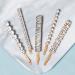 CatYou 5 Pieces Crystal Hair Pins Metal Rhinestone Bobby Pins Sparkly Glitter Hair Clips Hair Accessories for Women Girls Hair Decoration White