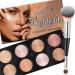 Welhammsae 8 Colors Highlight and Contour Palette with Brush Highlight and Bronzer Powder Palette Professional Facial Beauty Makeup for Women Girls Palettebrushset-154