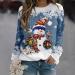 Women's Christmas Snowman & Penguin Print Sweatshirt - Xmas Jumper O-Neck Raglan Top - Winter Long Sleeve Pullover - Blue XL - Buy Online on GoSupps.com