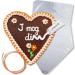 Gingerbread heart Rohlinge complete set for labeling 21cm |including sugar decoration sugar script gift packaging gift ideas to make your own tinkering gifts yourself of gingerbread world f3 - orange -white