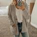Hanxiulin Oversized Plush Hoodie Jacket for Women - Warm Lined Fleece Coat in Gray - Perfect for Cold Weather - Buy Online on GoSupps.com