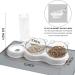IFOUG Triple Cat Bowls Set with Waterproof Mat - Tilted Raised Food Dishes, Automatic Water Bottle - for Cats and Small Dogs (White) - Buy Online on GoSupps.com