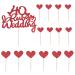 1 Pc 40th Anniversary Cake Toppers Ruby Wedding Cake Toppers with 14Pcs Heart Cake Decorations Toppers Red 40th Wedding Anniversary Cake Decorations Glitter Cake Topper for Celebration Party Supplies