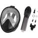 Vaincre 180 Full Face Snorkel Mask | Panoramic View Anti-Fog Anti-Leak | Adjustable Head Straps | Black Small/Medium | Ideal for Kids and Adults - Buy Online on GoSupps.com