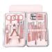 Nail Clippers Rose Gold 18 Piece Diagonal Exfoliating Stainless Steel Manicure Set Household Ear Spoon Scissors for