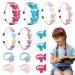 Beafine 6stk.Hair -ripped girl glittering belts sequins hair straps with 8x hair tie heart stars star butterfly hair band rainbow color gradient hair jewelry pink blue 14er set 6 head tapes with 8 hair ties
